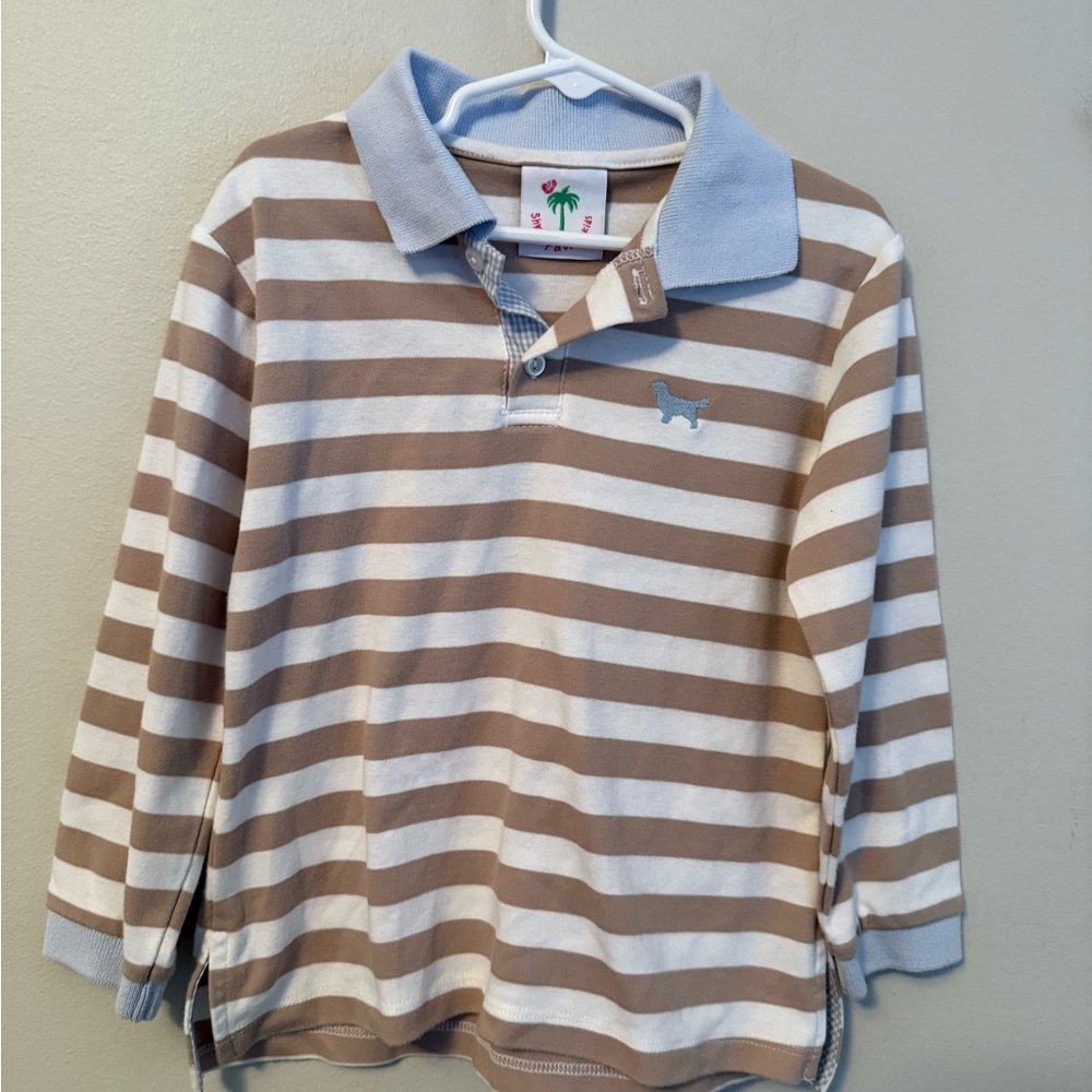 Shrimp & Grits Striped Polo Shirt